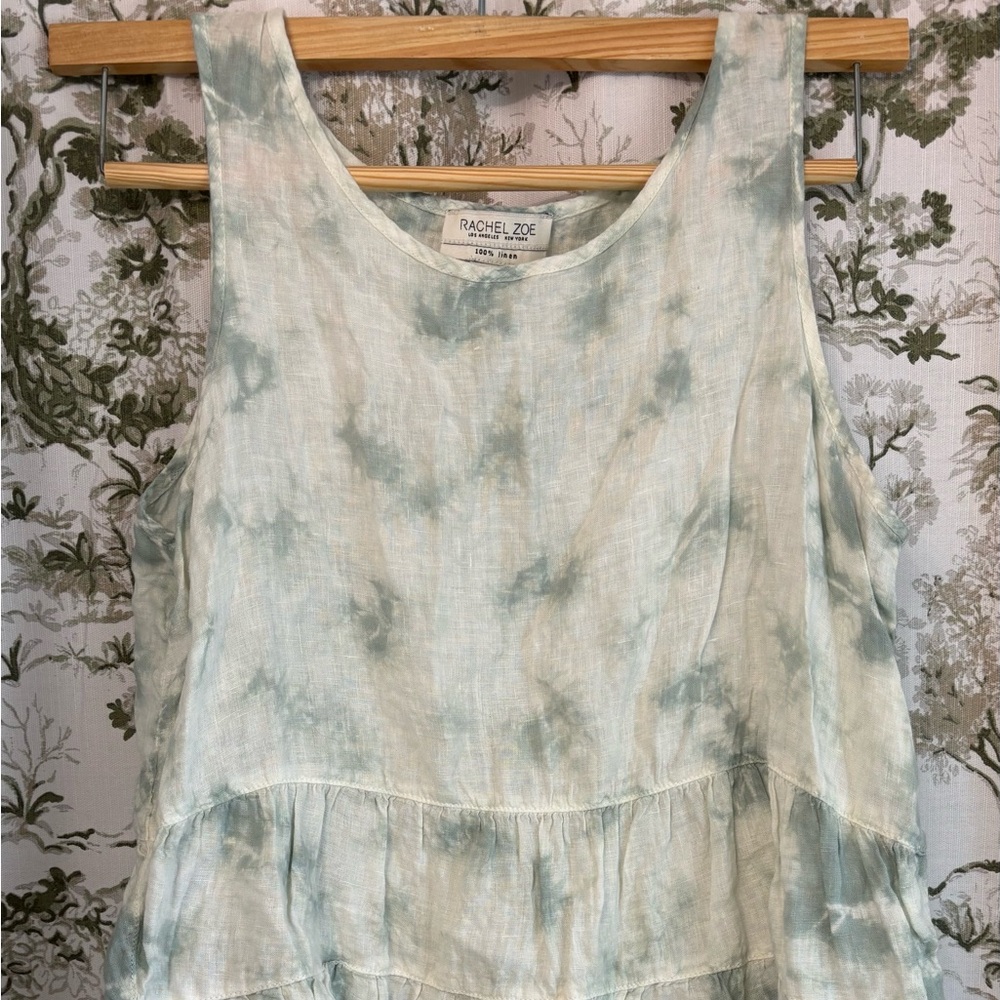 Rachel Zoe Tie-Dye Sleeveless Top in Green and Cream